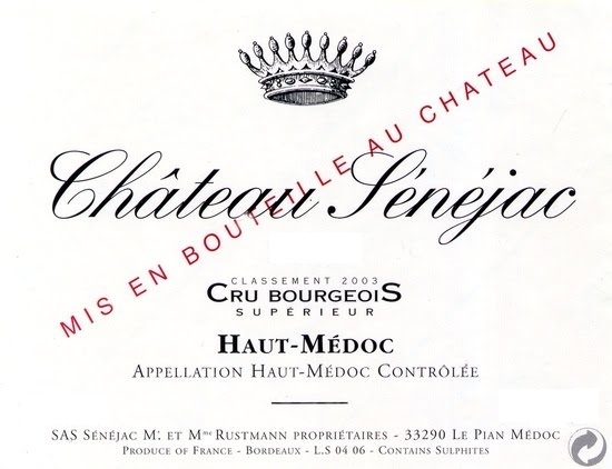 Chateau Senejac label