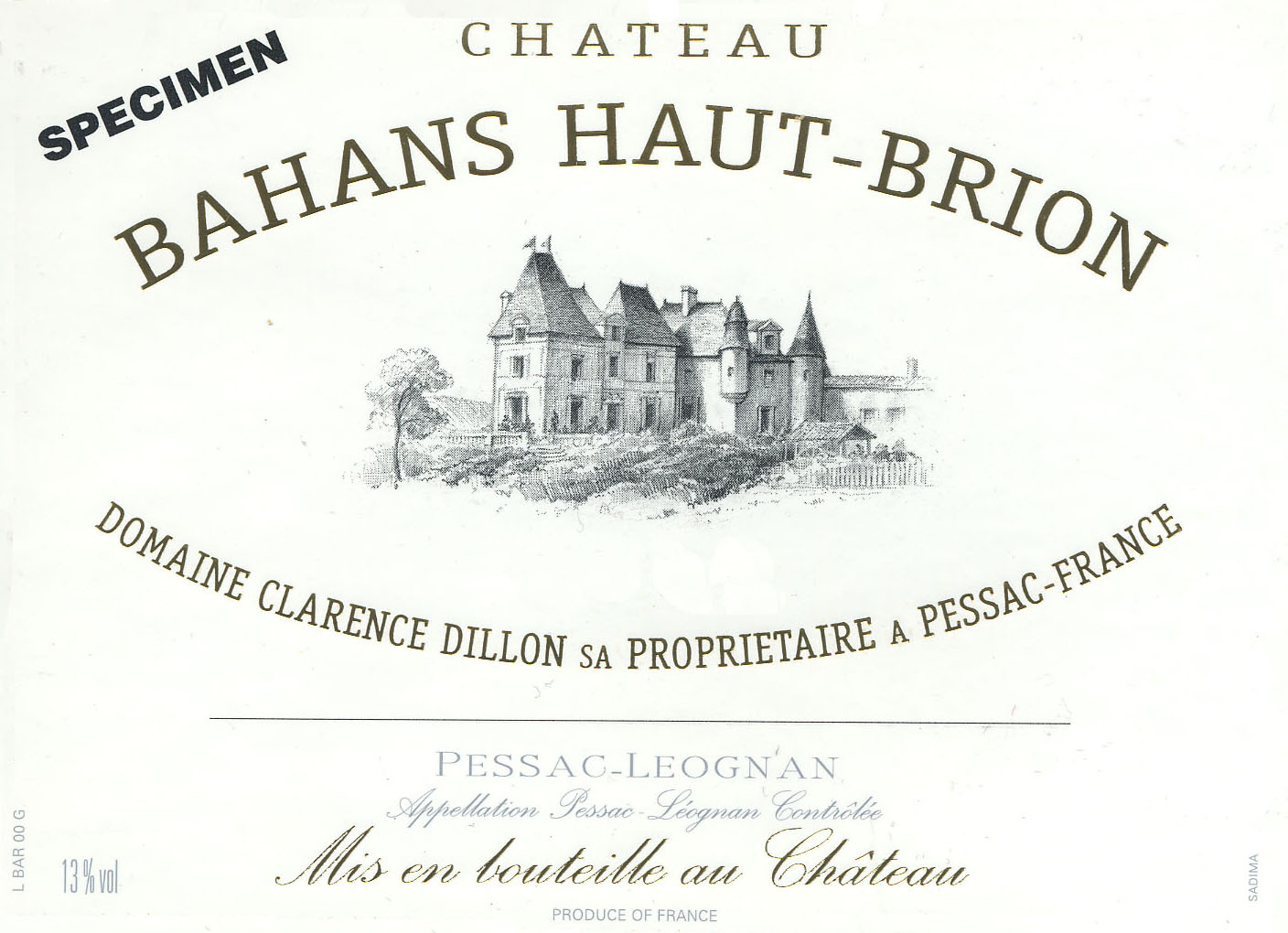 Chateau Bahans Haut-Brion label