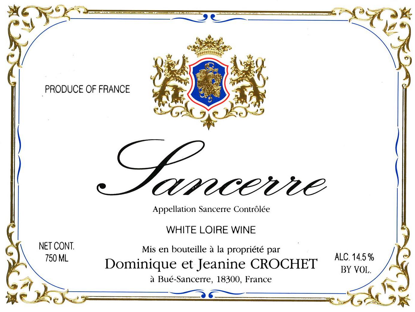 Dominique et Jeanine Crochet Sancerre label