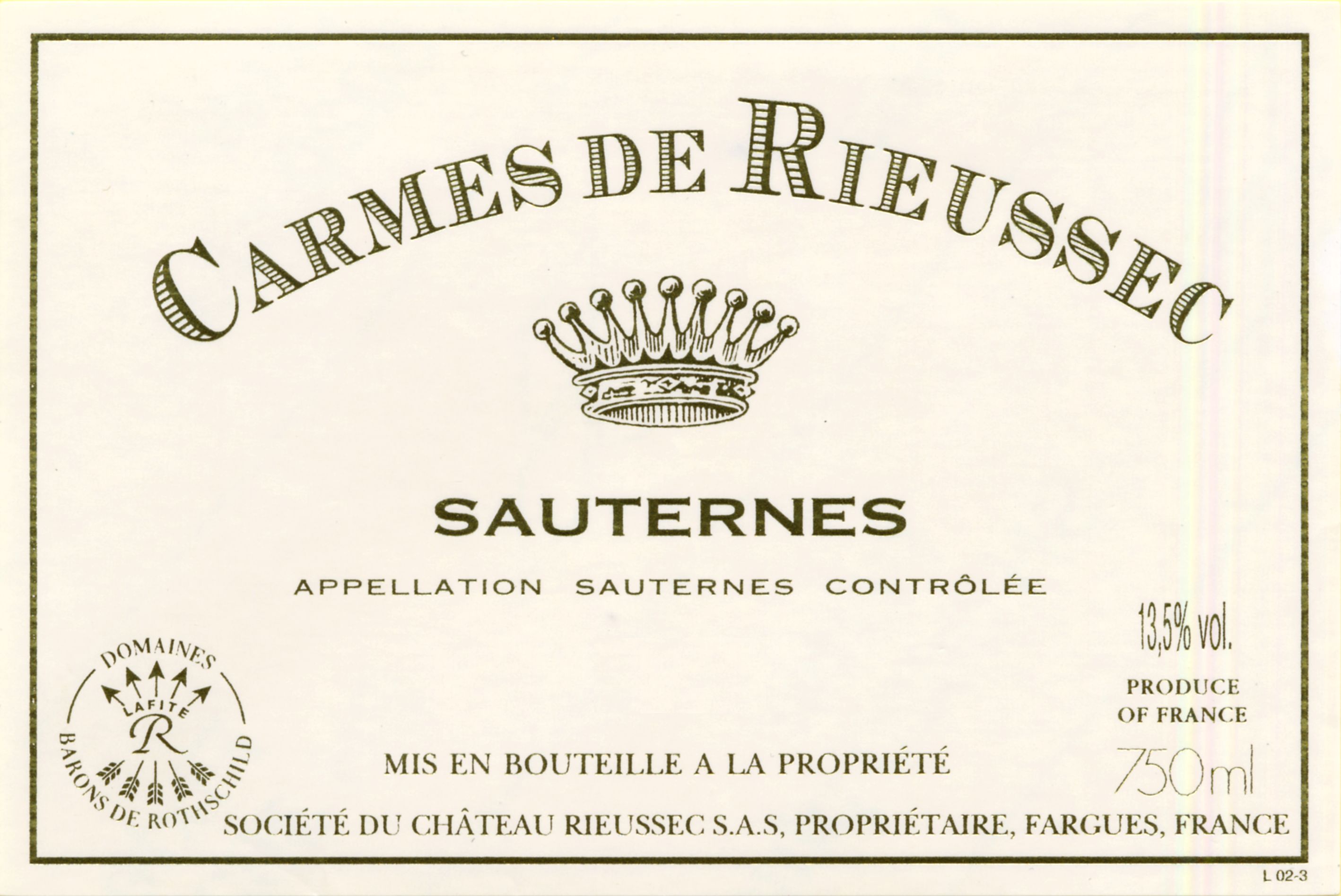Carmes De Rieussec label