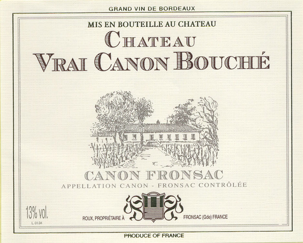 Chateau Vrai Canon Bouché label