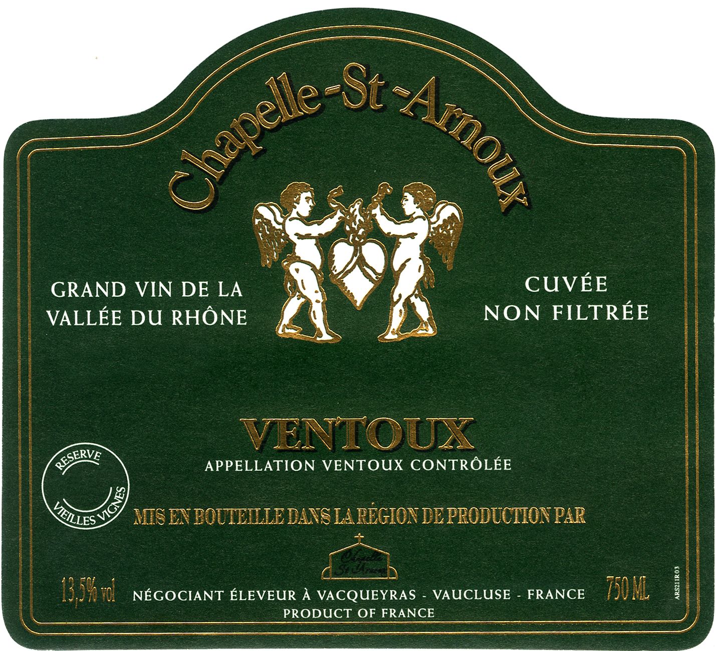 Chapelle-St-Arnoux -Ventoux label