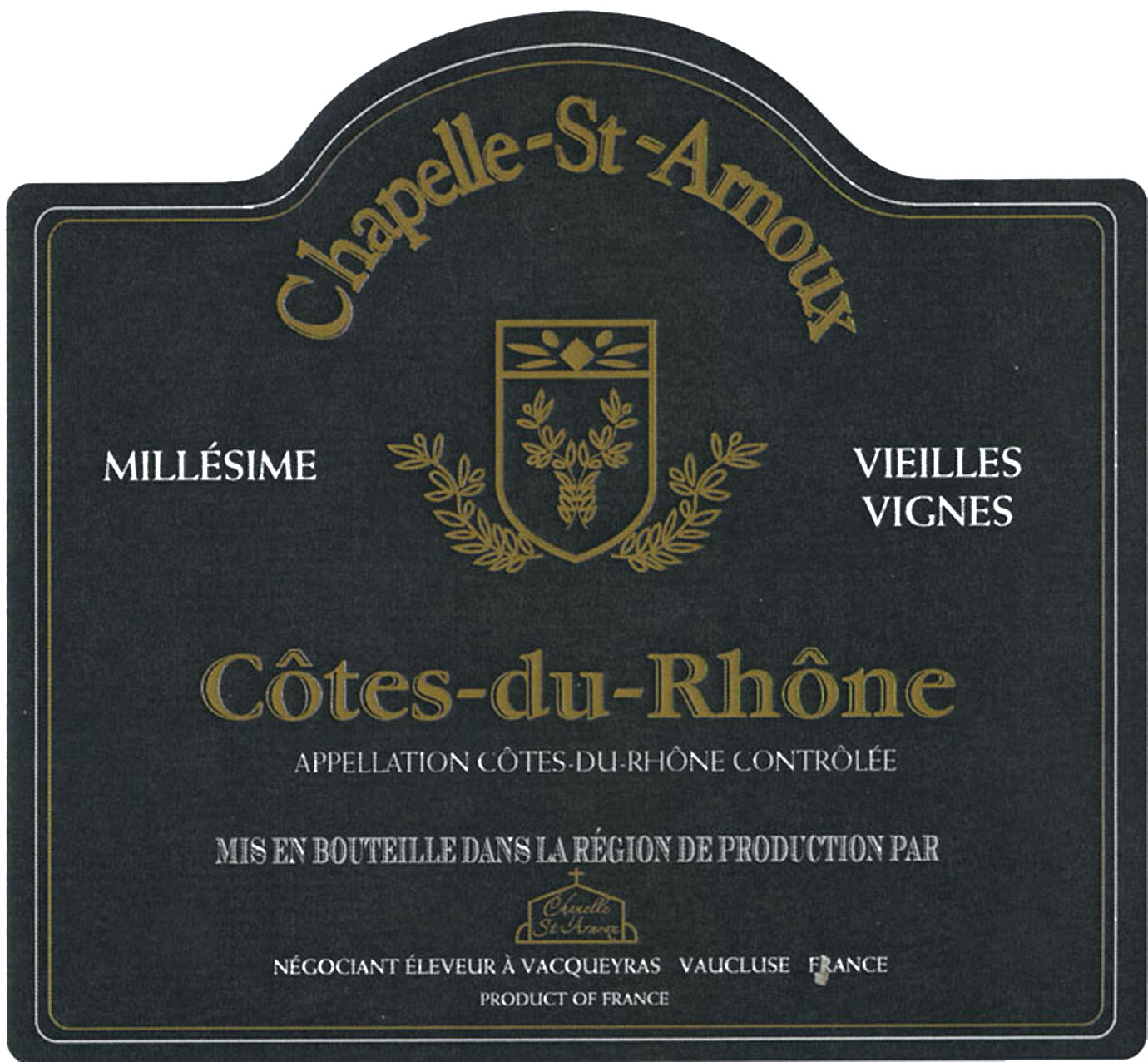 Chapelle St. Arnoux - Cotes Du Rhone label