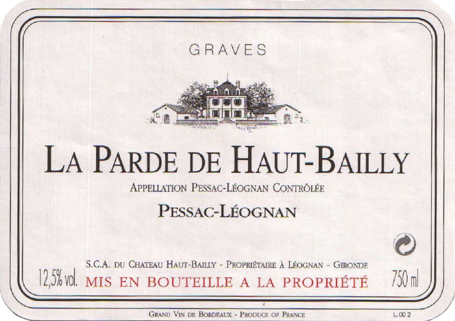 La Parde De Haut-Bailly label