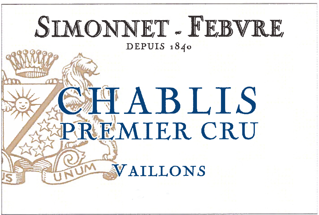 Simonnet-Febvre - 1er Vaillons Chablis label