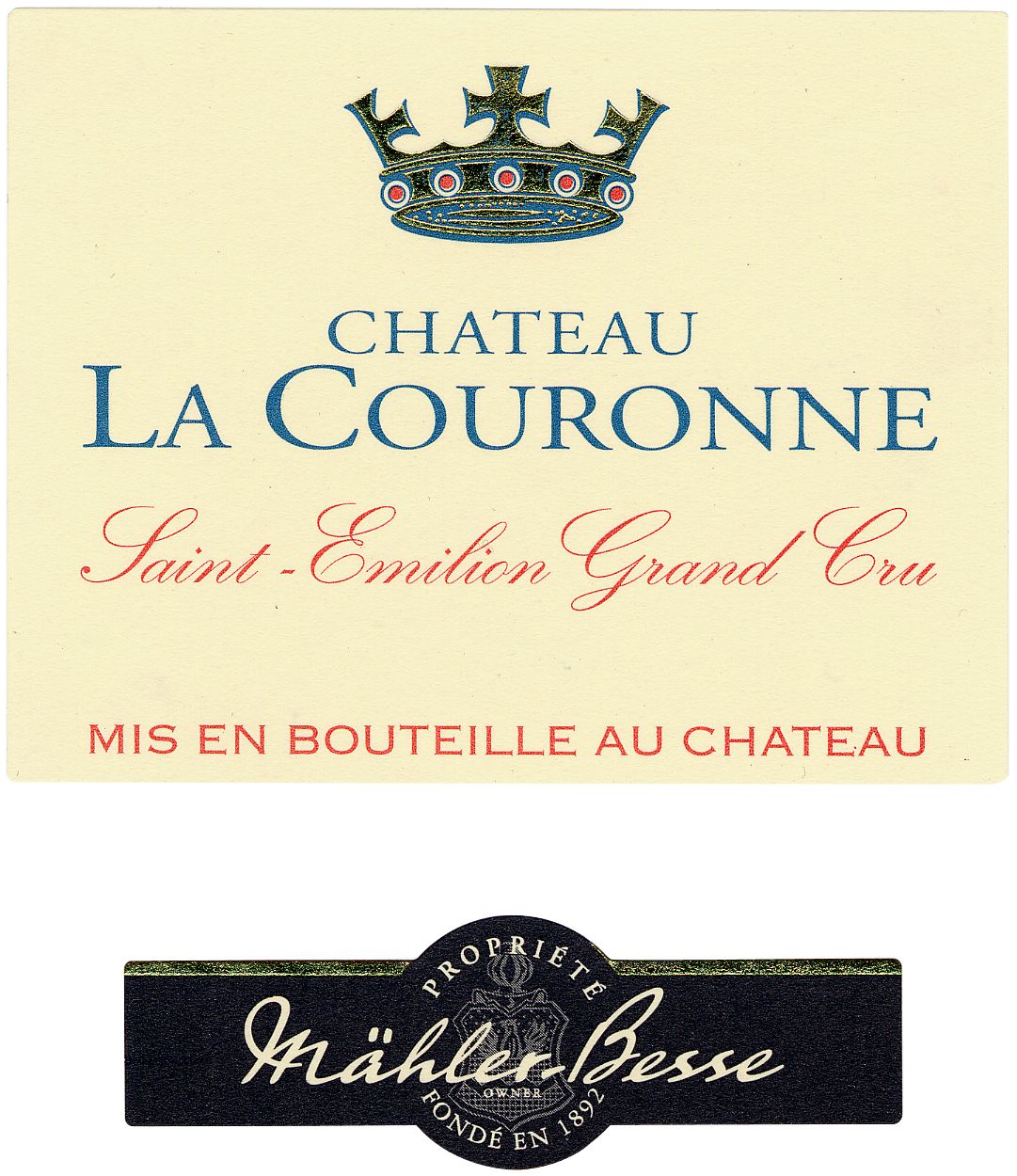 Chateau La Couronne label