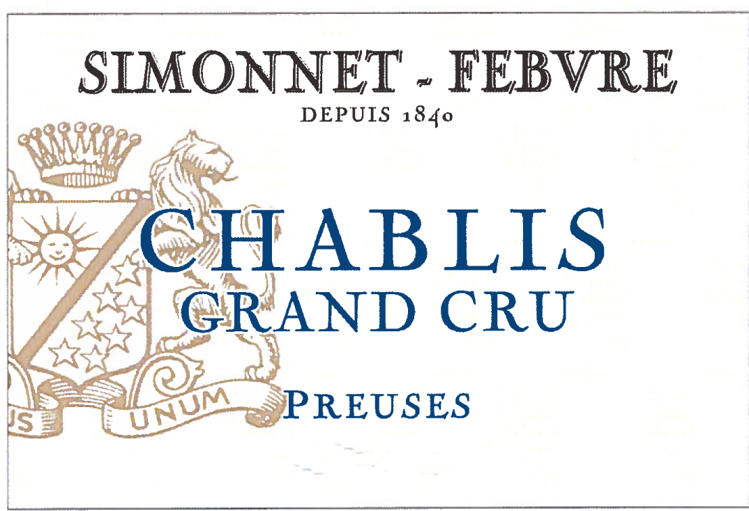 Simonnet Febvre - Chablis Grand Cru Preuses label