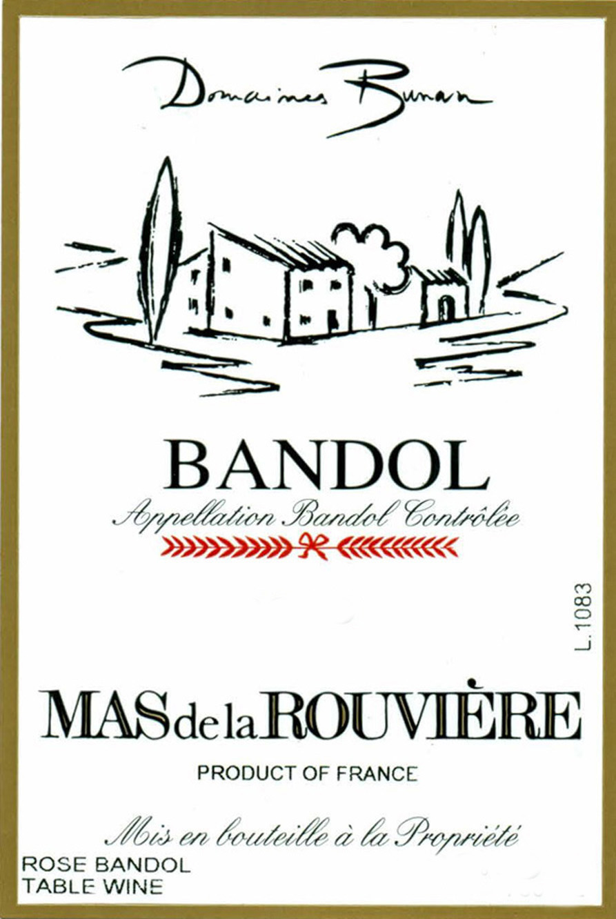 Domaines Bunan - Mas de la Rouviere - Bandol - Rose label