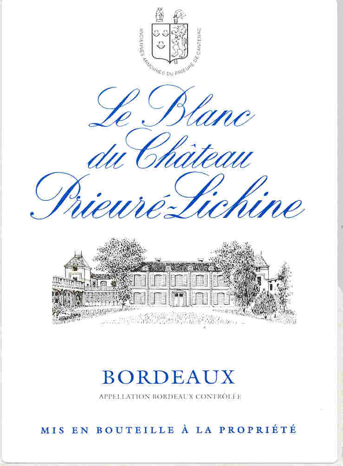 Le Blanc du Chateau Prieure Lichine label