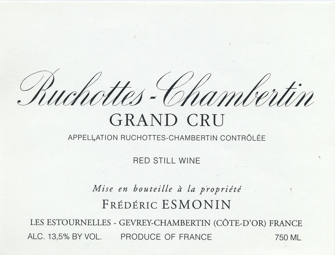 Frederic Esmonin - Ruchottes-Chambertin label
