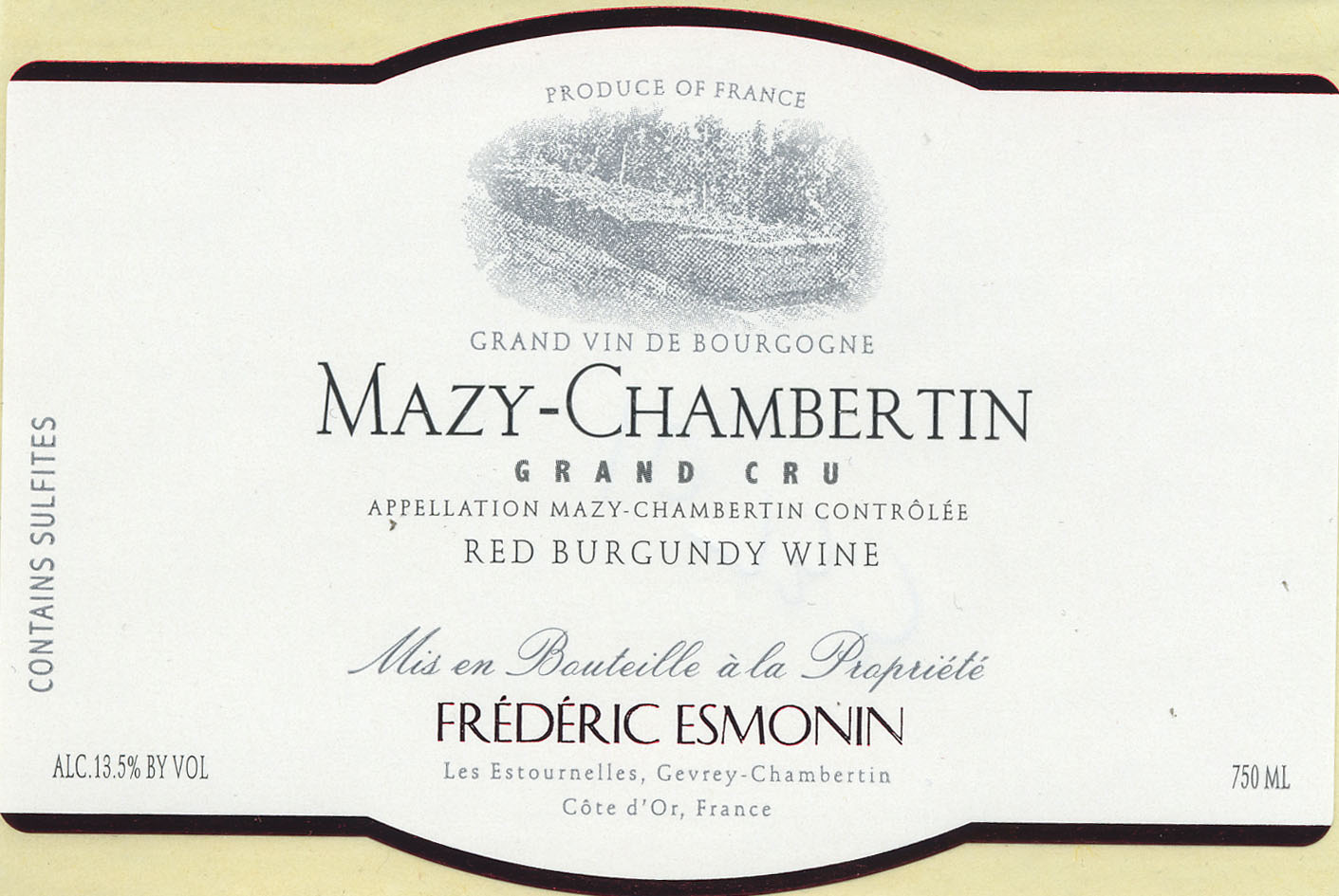 Frederic Esmonin - Mazy Chambertin label