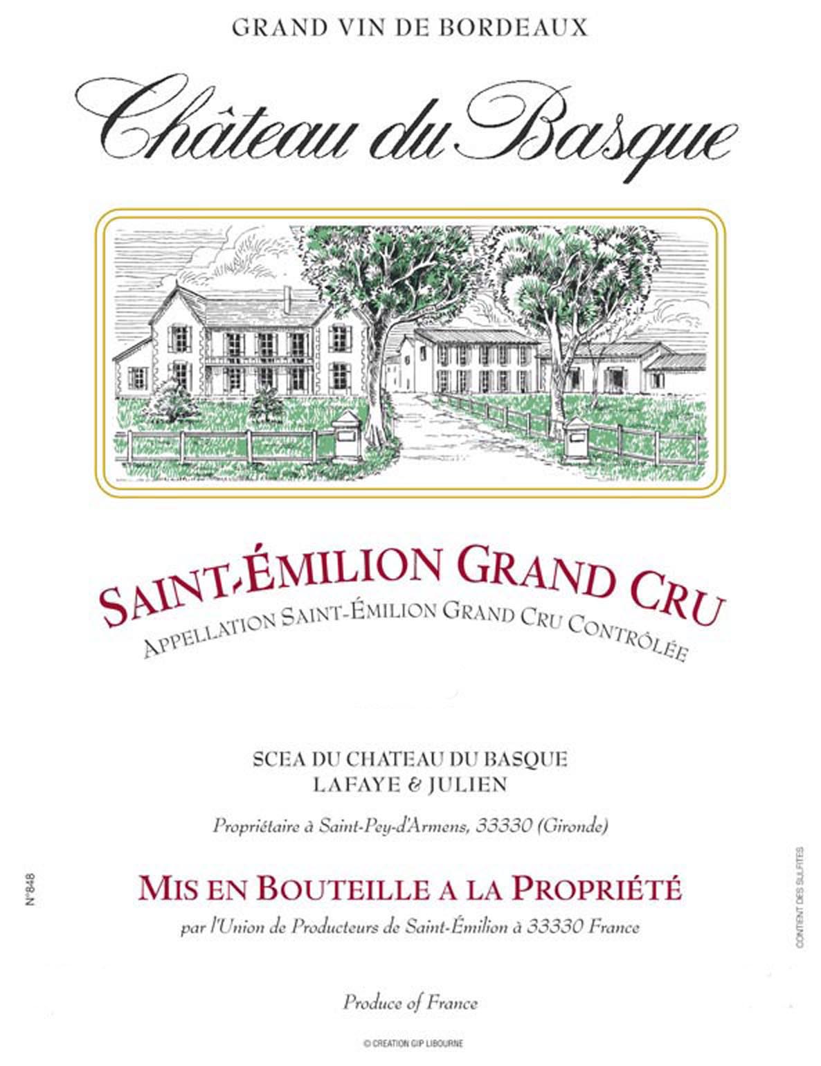 Chateau Du Basque label