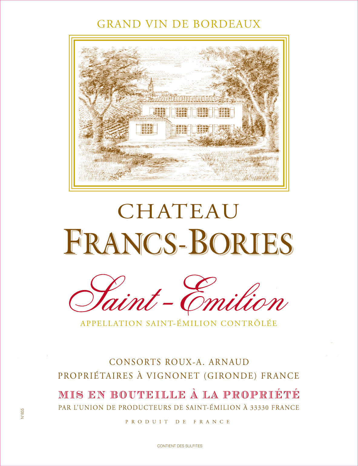 Chateau Francs-Bories label