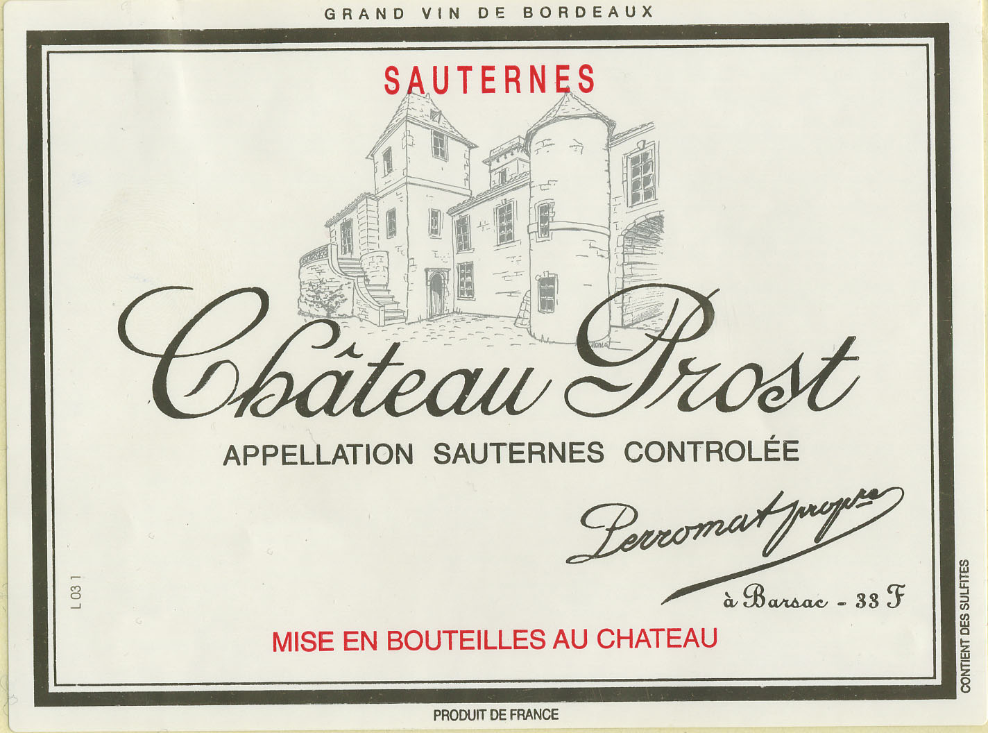 Chateau Prost label