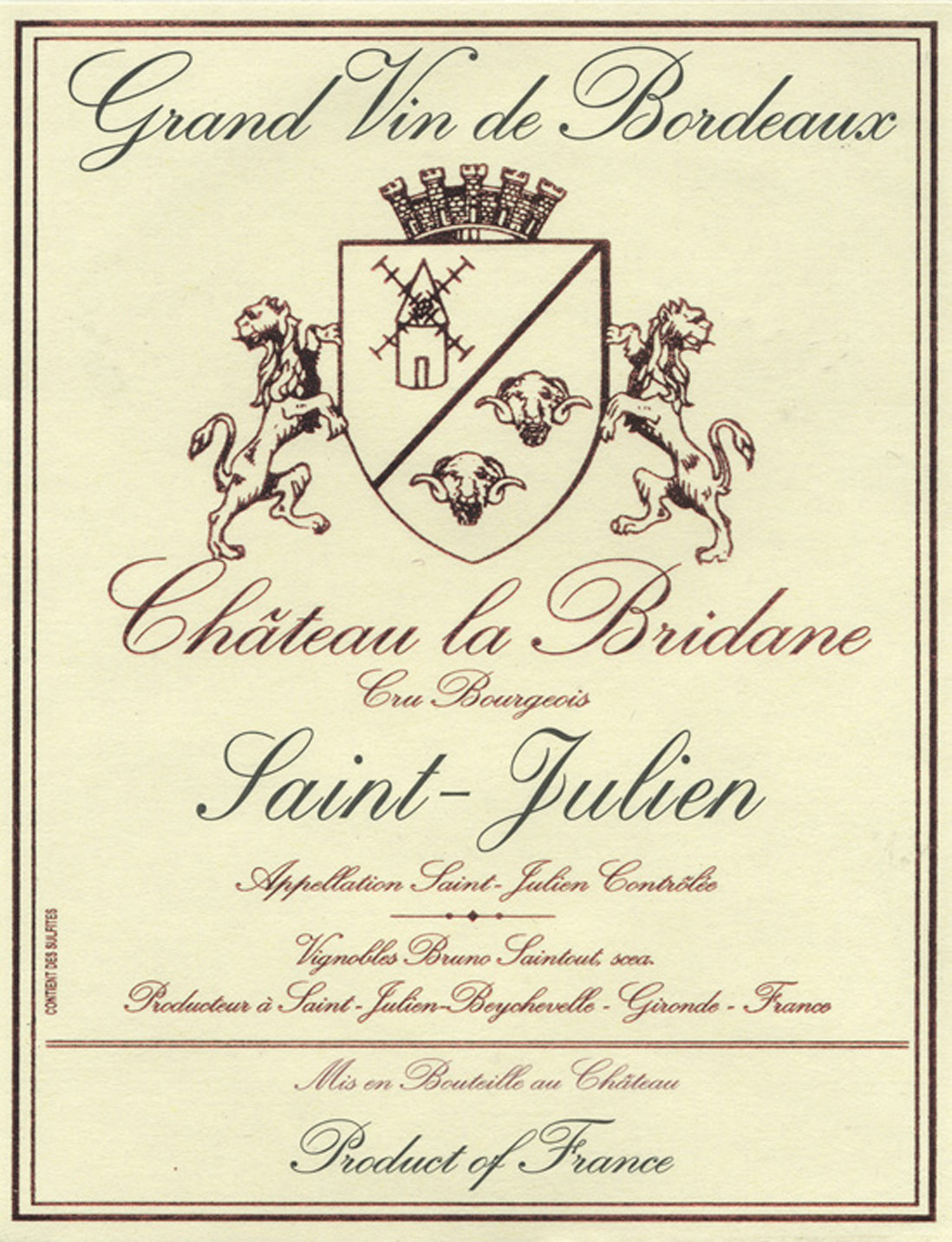 Chateau La Bridane label