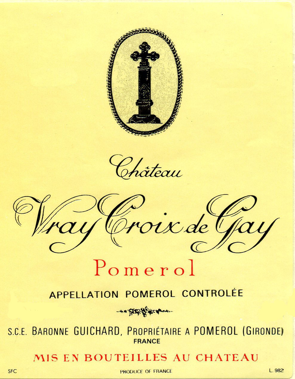 Chateau Vray Croix De Gay label