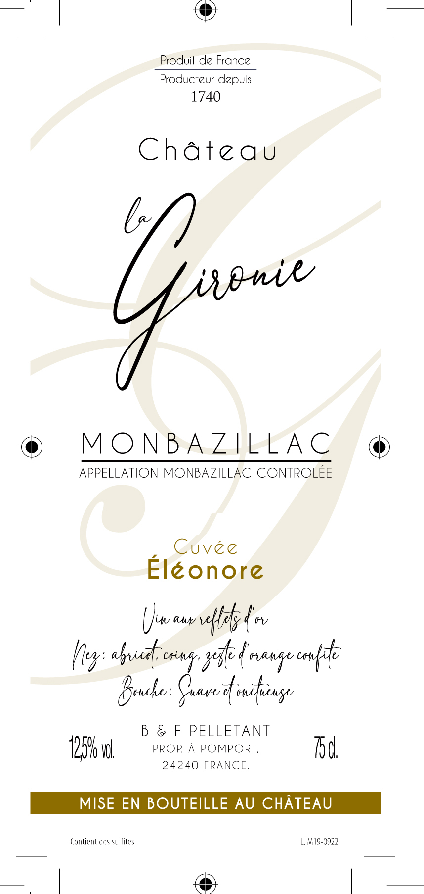 Chateau La Gironie Monbazillac label