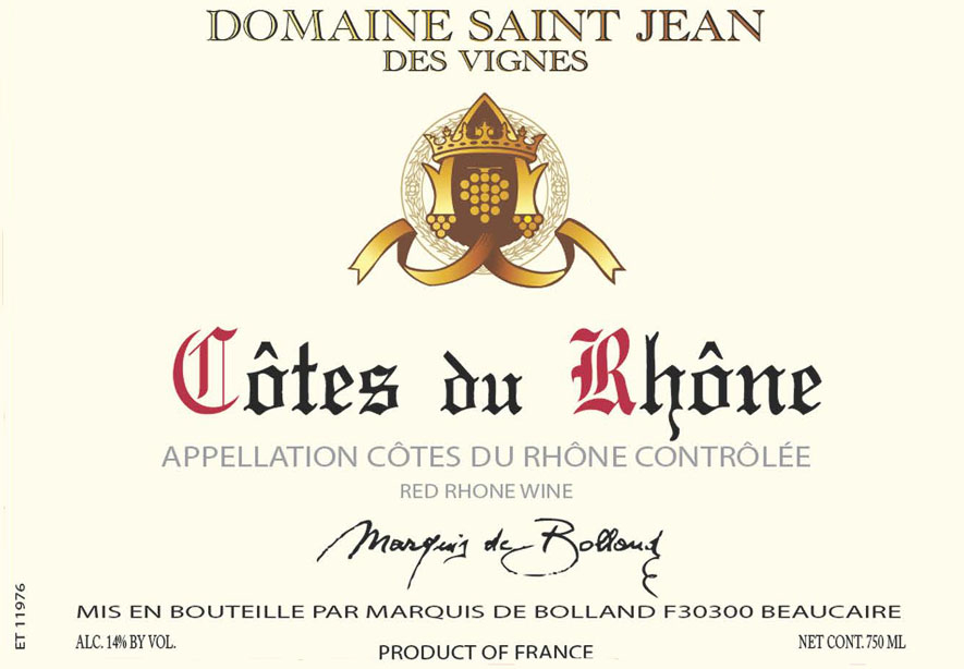 Domaine Saint Jean des Vignes label