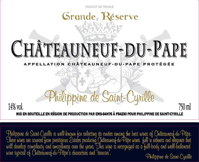 Philippine de Saint-Cyrille - Grand Reserve label