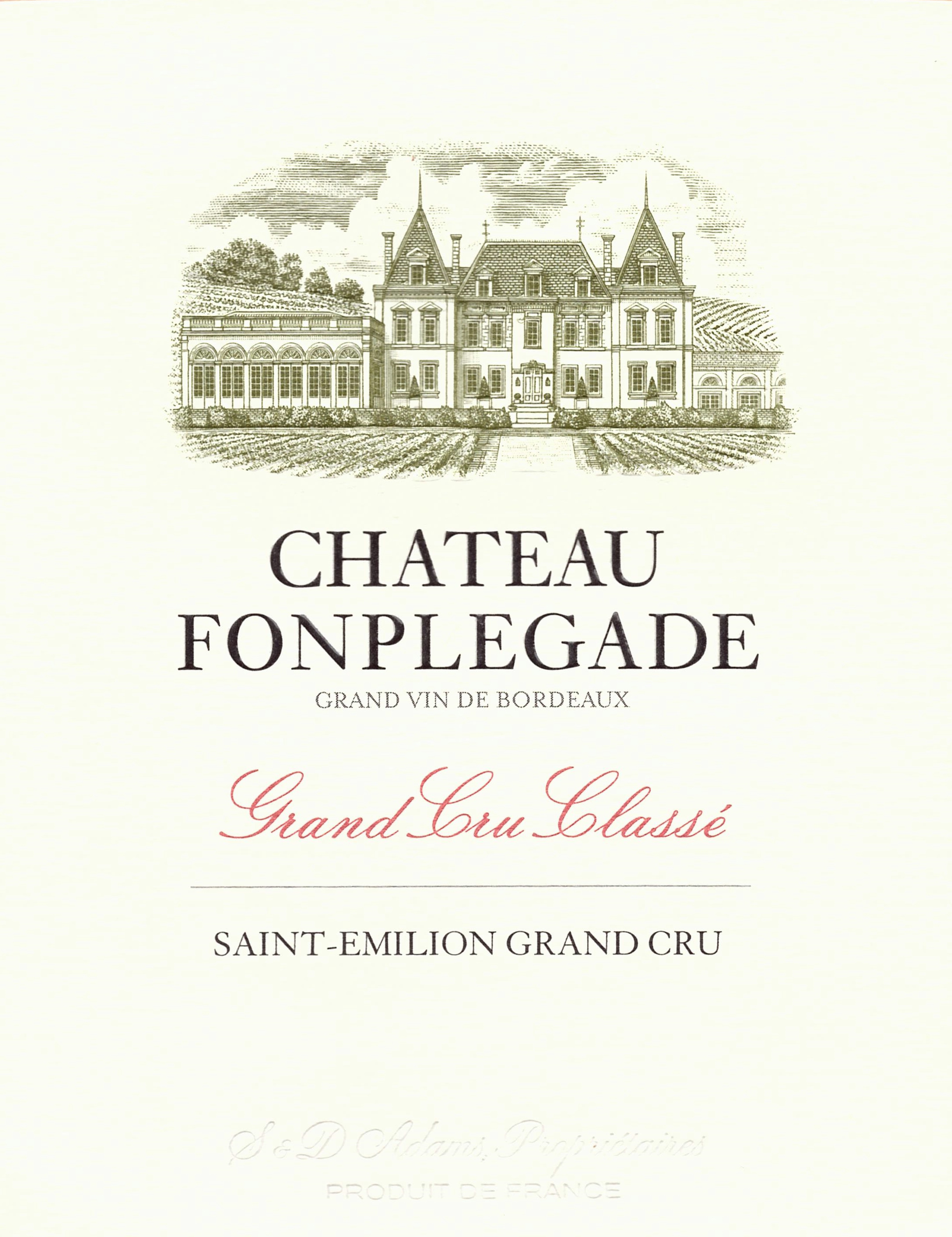 Chateau Fonplegade label