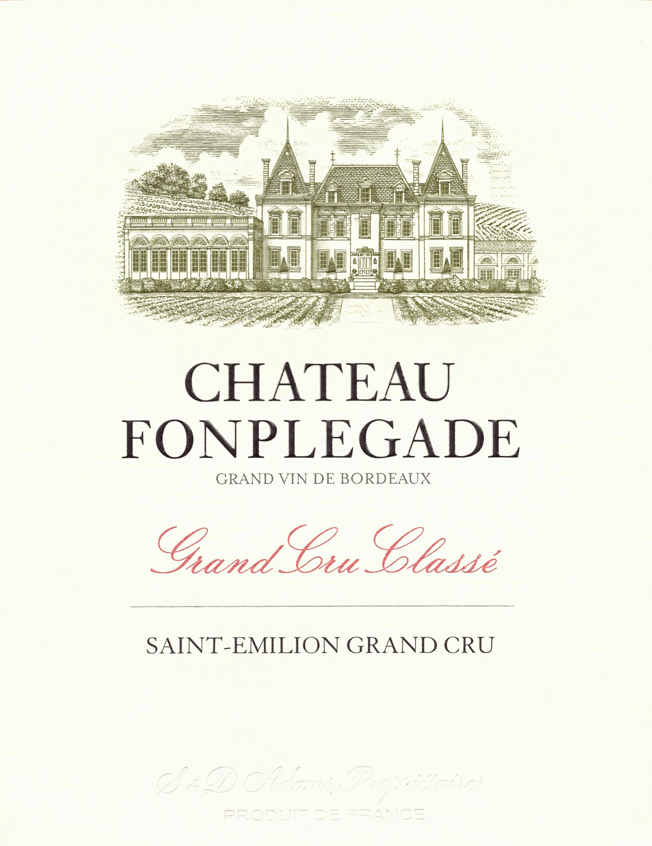 Chateau Fonplegade label