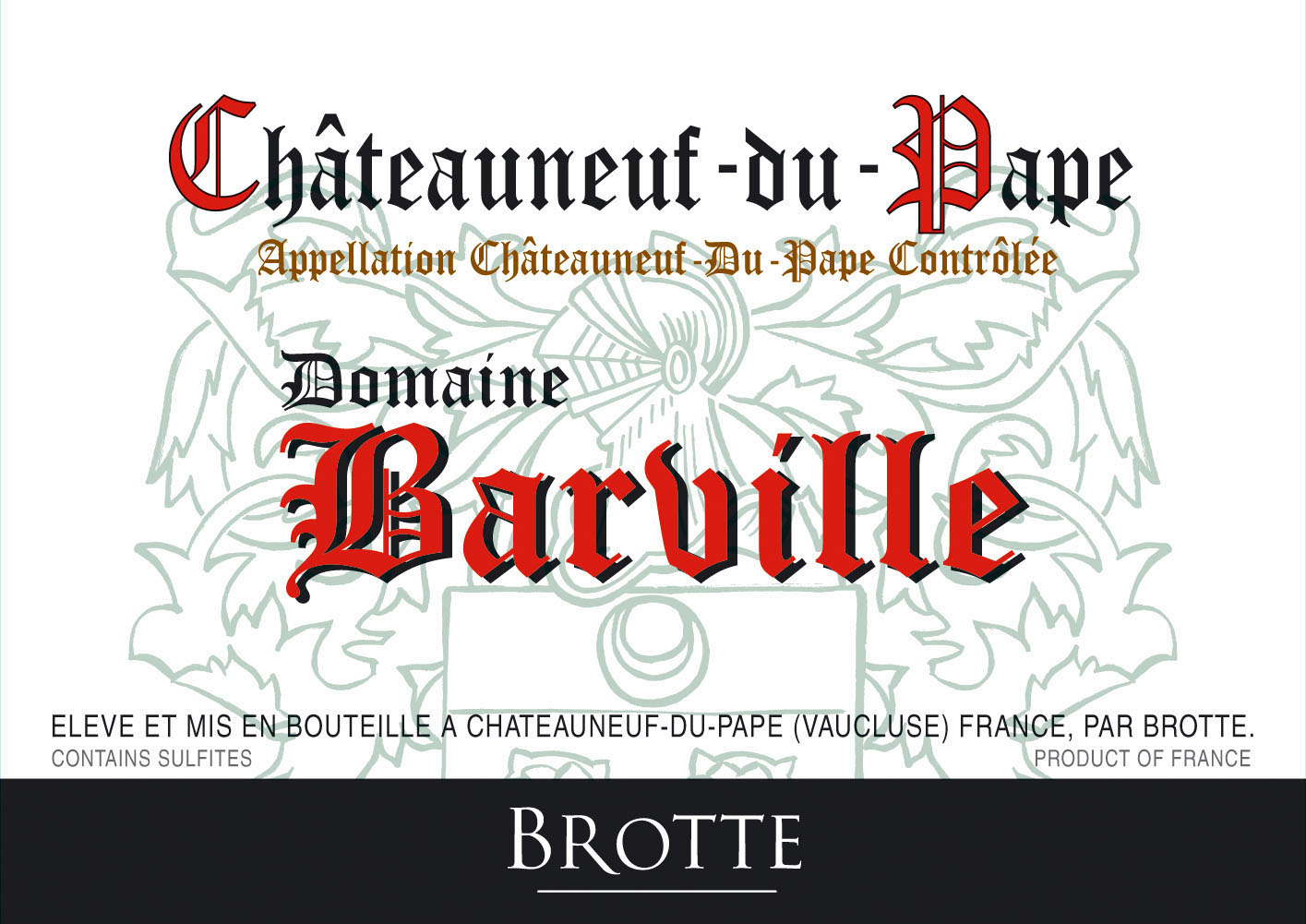 Brotte - Domaine Barville Chateauneuf du Pape label