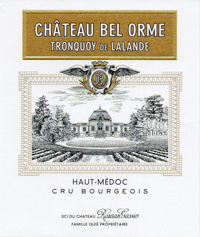 Chateau Bel-Orme Tronquoy de Lalande (from Chateau Rauzan-Gassies) label