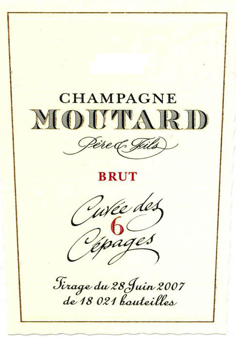 Champagne Moutard - Brut Cuvee des 6 Cepages label