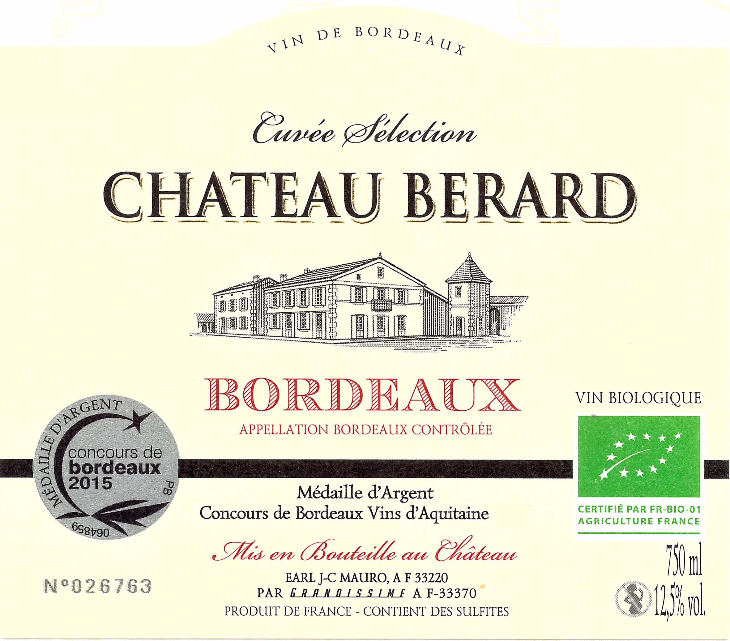 Chateau Berard label