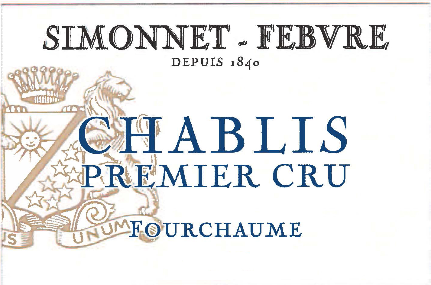Simonnet Febvre - Chablis 1er Cru Fourchaume label