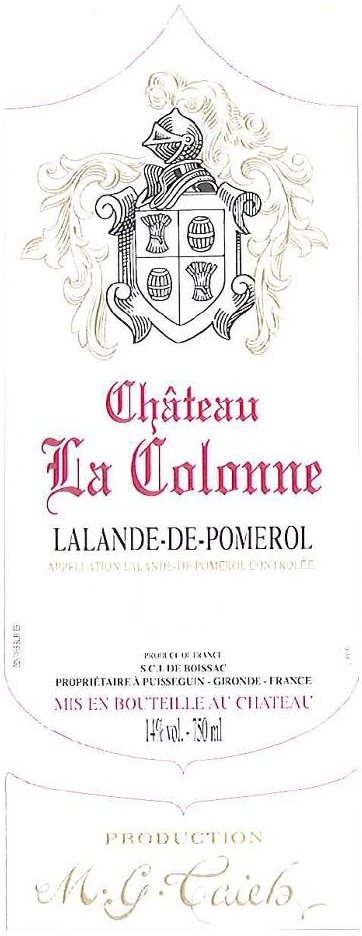 Chateau la Colonne label