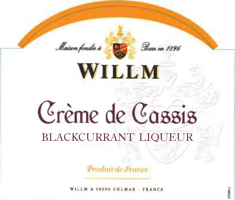 Willm - Creme de Cassis - Blackcurrant Liqueur label