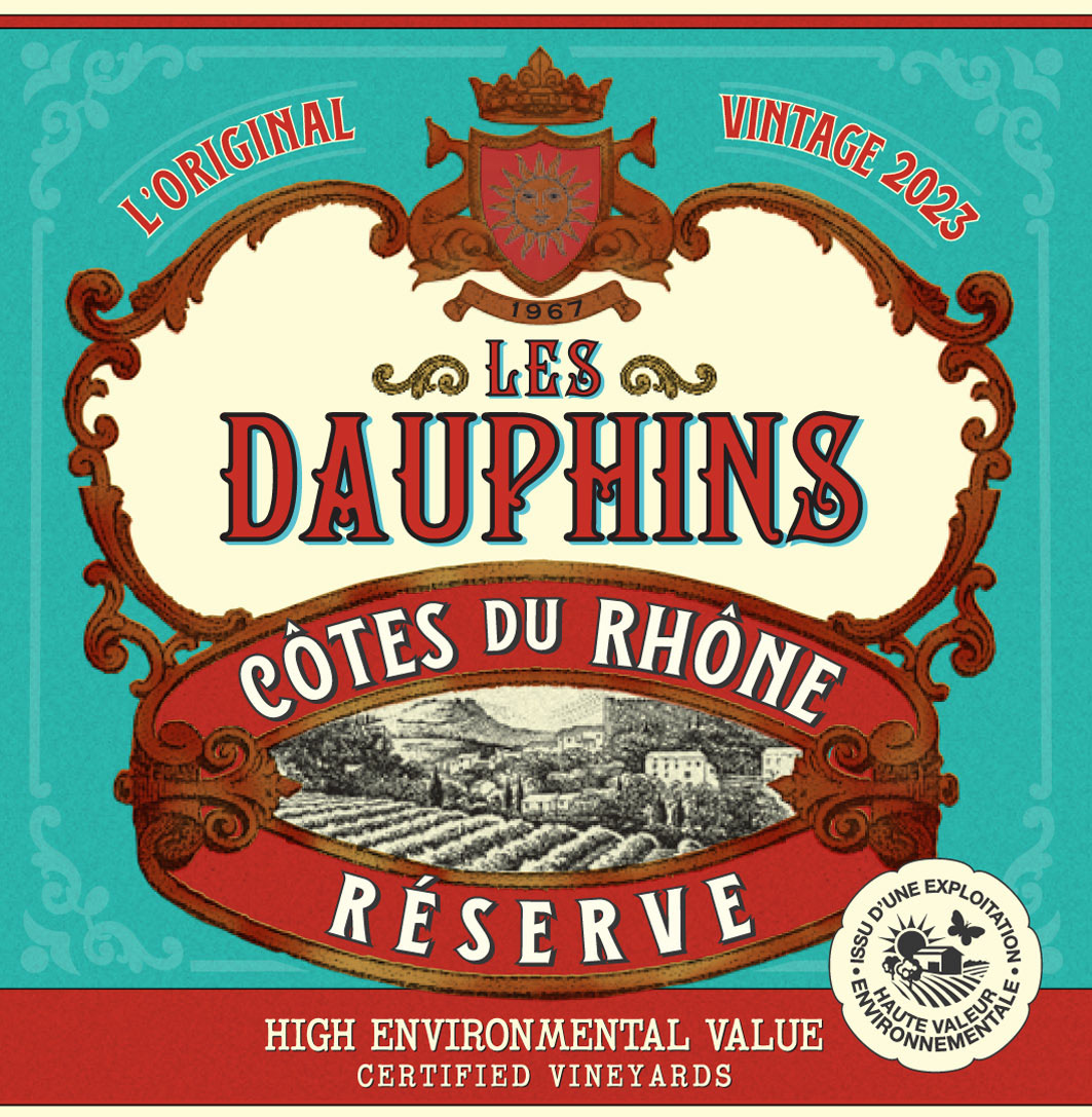 Les Dauphins - Cotes Du Rhone Reserve Blanc label