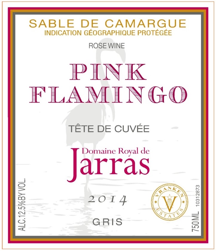 Pink Flamingo Tete de Cuvee Rose label