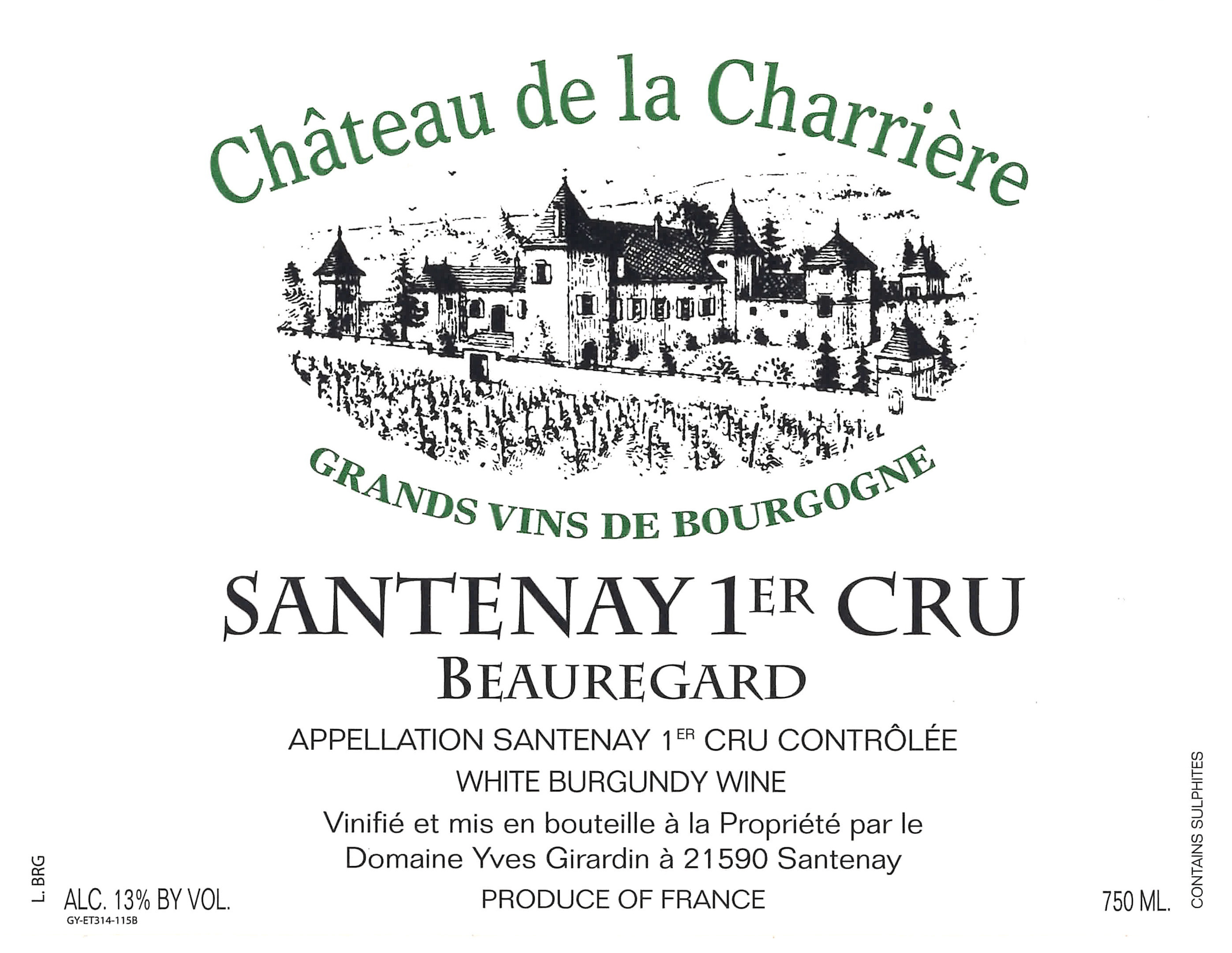 Chateau de la Charriere - Beauregard label