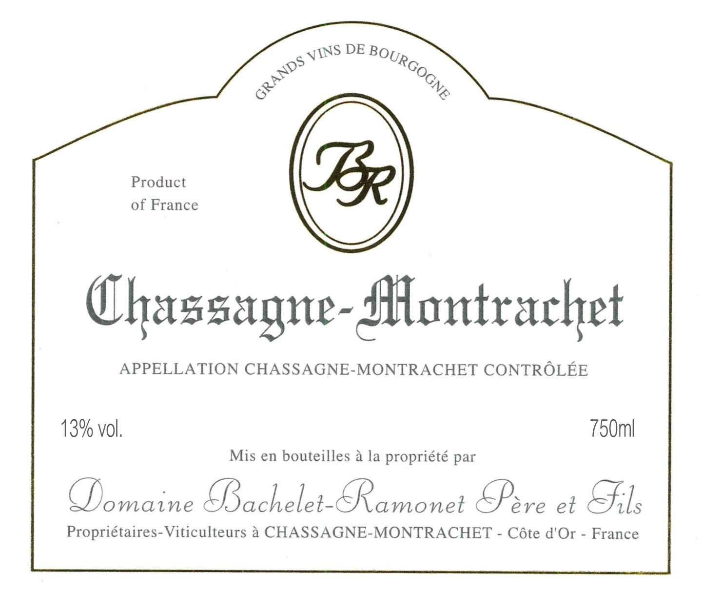 Domaine Bachelet Ramonet - Chassagne Montrachet  label