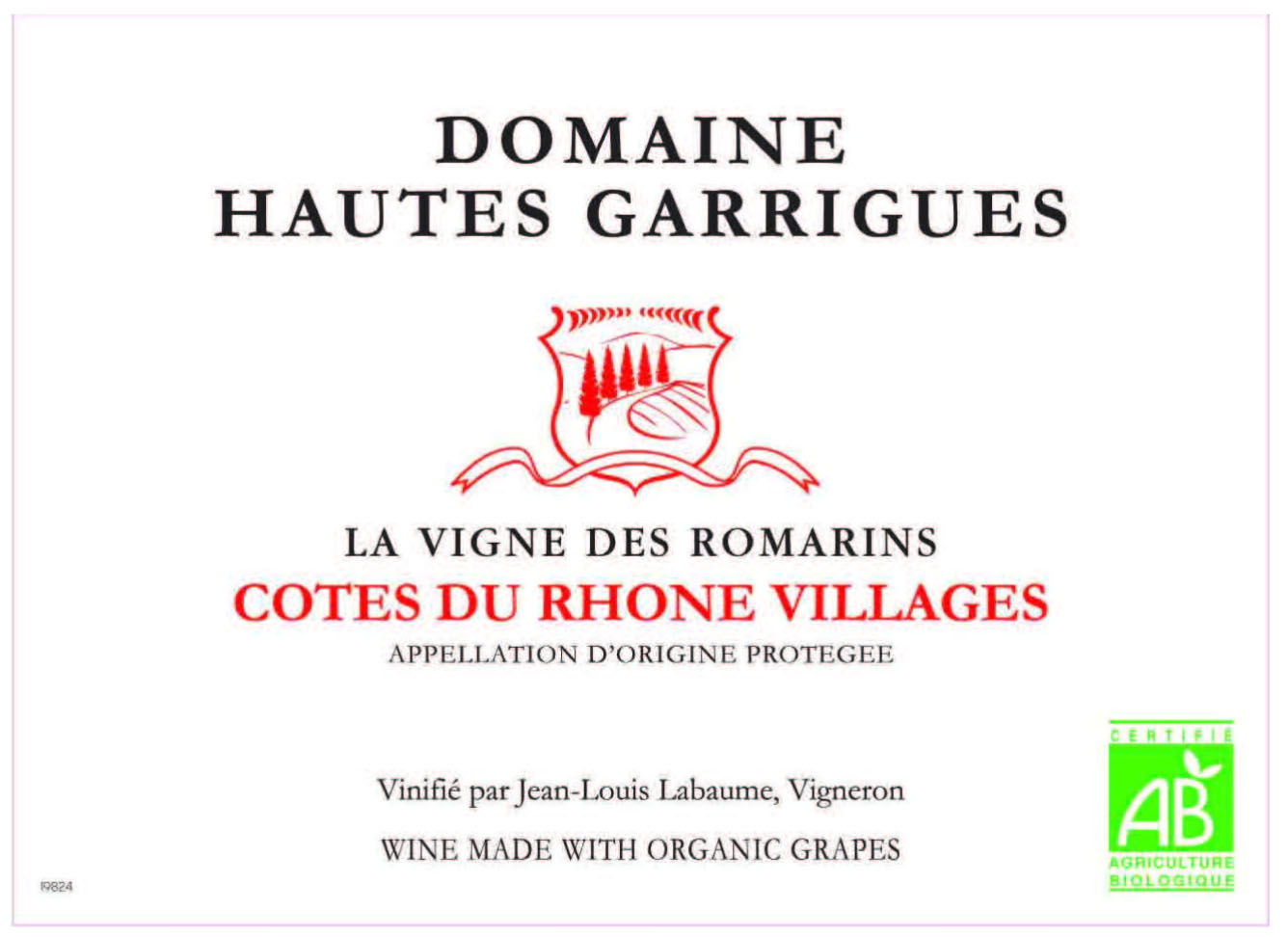 Domaine Hautes Garrigues label