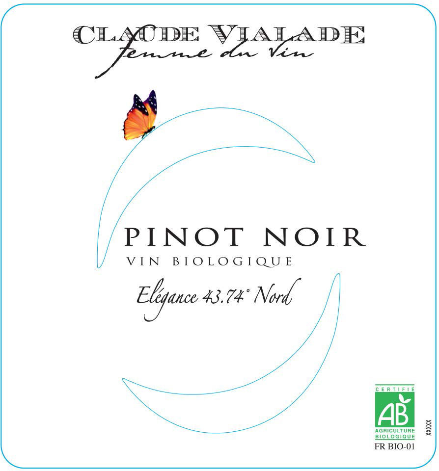 O by Claude Vialade - Pinot Noir label