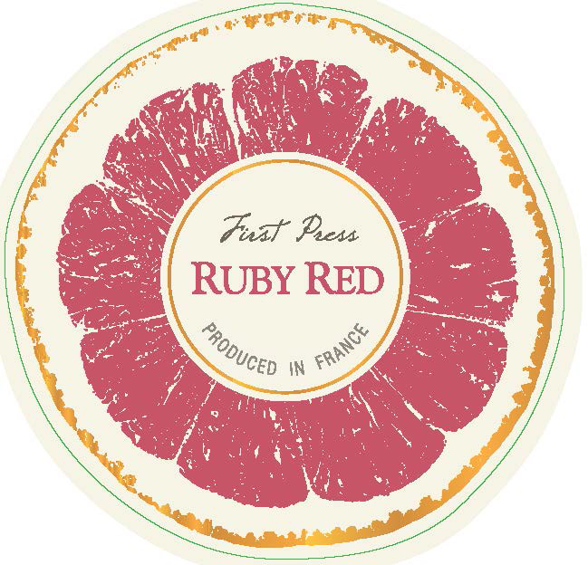 Ruby Red First Press Rose Sparkling label
