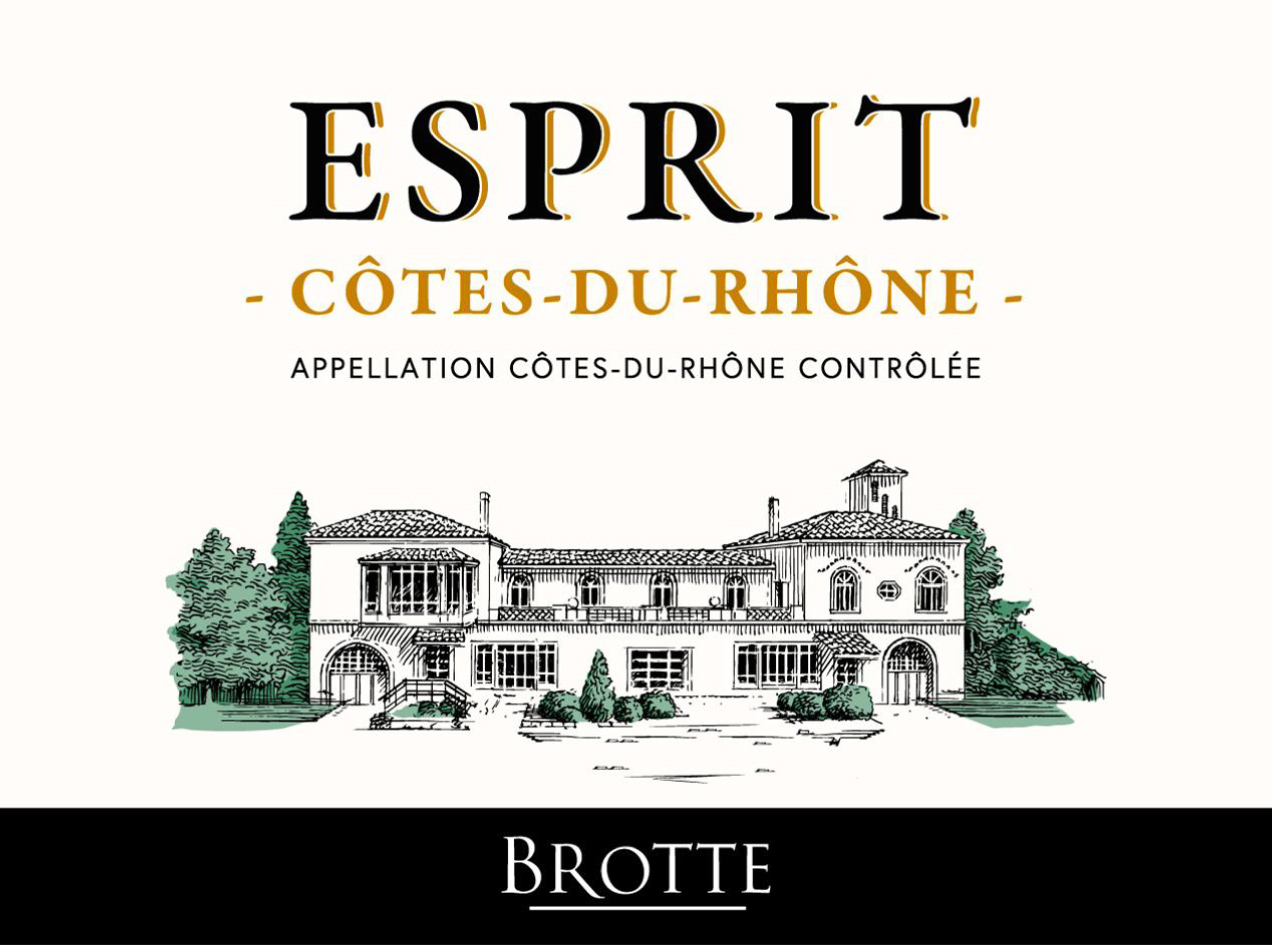 Brotte - Esprit Barville Cotes du Rhone Blanc label