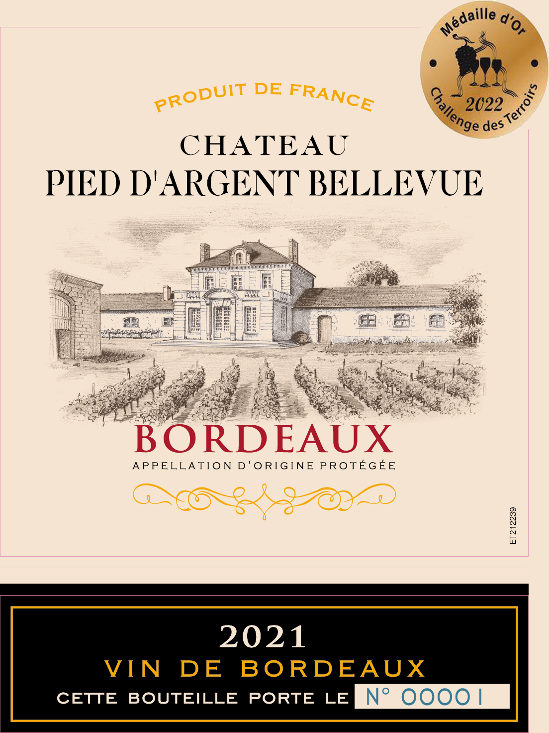 Chateau Pied d'Argent Bellevue label