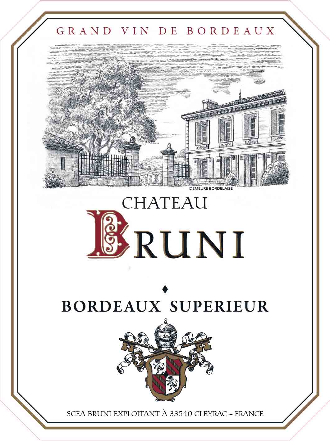 Chateau Bruni - Bordeaux Superior label