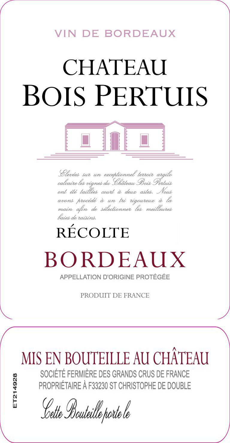 Chateau Bois Pertuis label