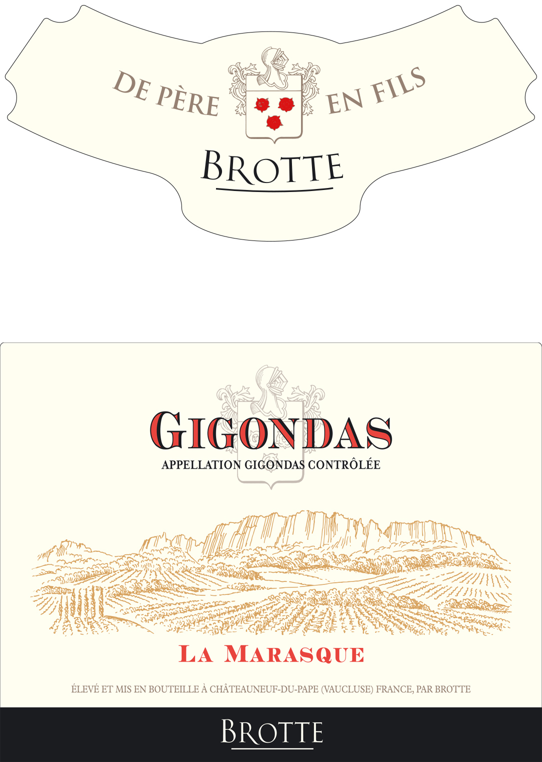 Brotte - La Marasque Gigondas label