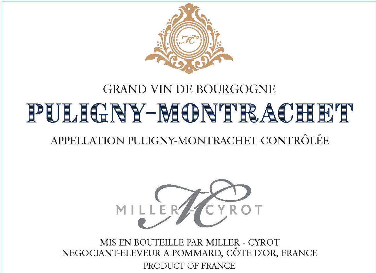 Domaine Miller - Cyrot - Puligny Montrachet label