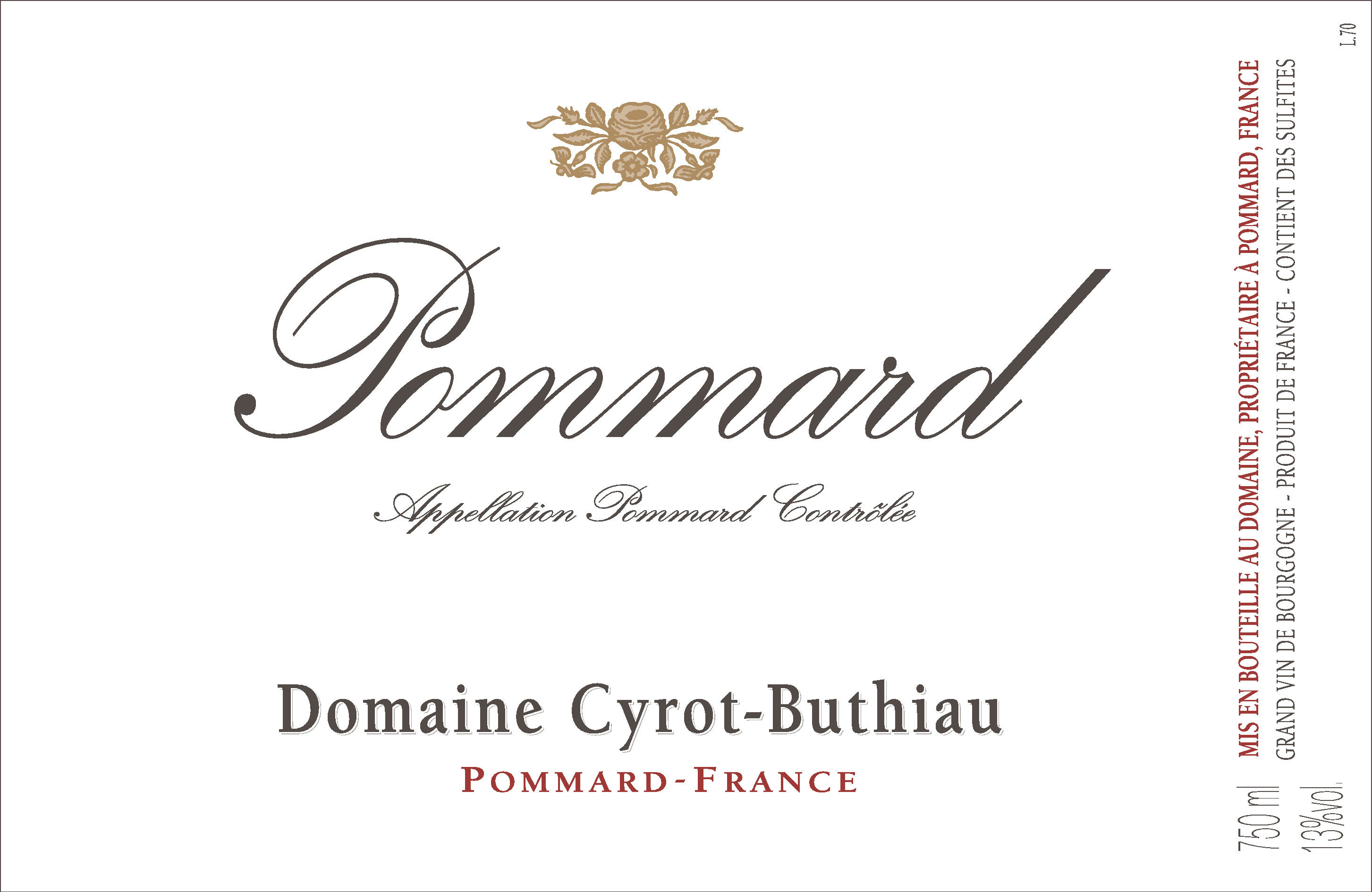 Domaine Cyrot-Buthiau - Pommard label