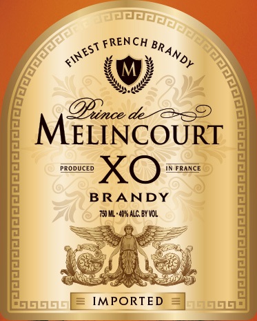 Prince de Melincourt - XO Brandy label