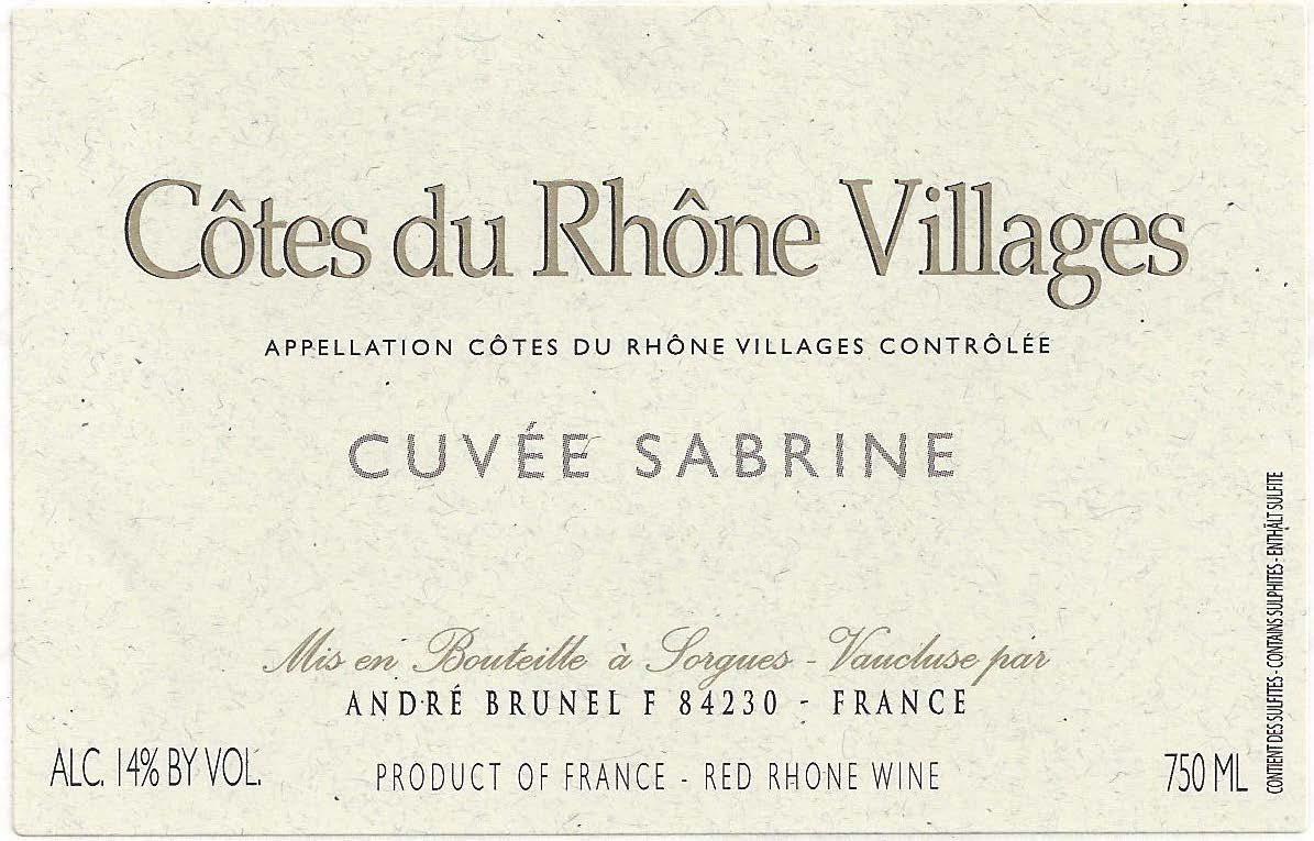 Andre Brunel - CDR Villages - Cuvee Sabrine label