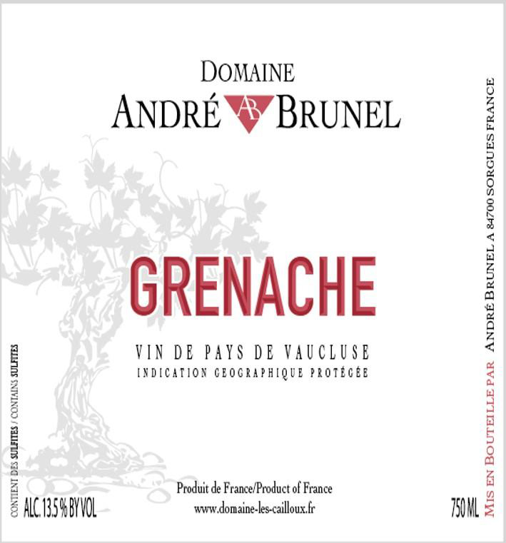 Andre Brunel - VDP Grenache label