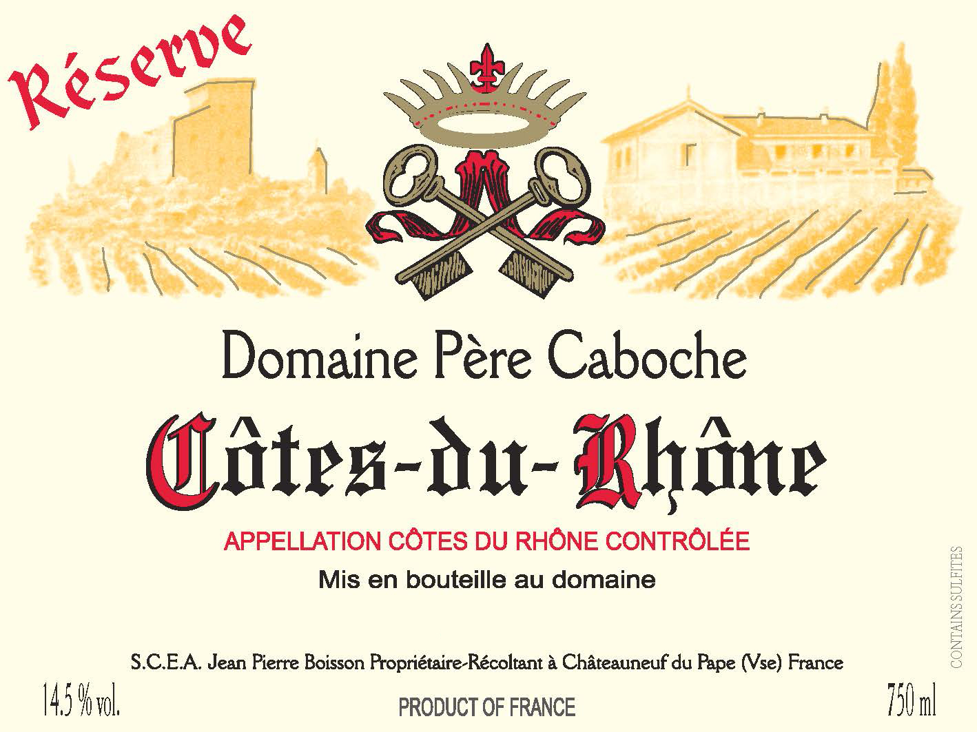 Domaine Pere Caboche- Cotes-du-Rhone- Reserve- Red label